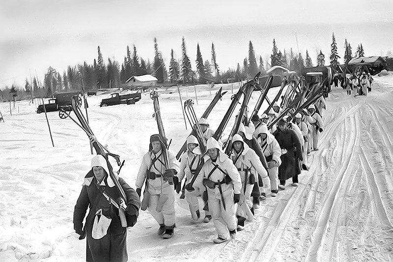 Лыжный батальон на марше